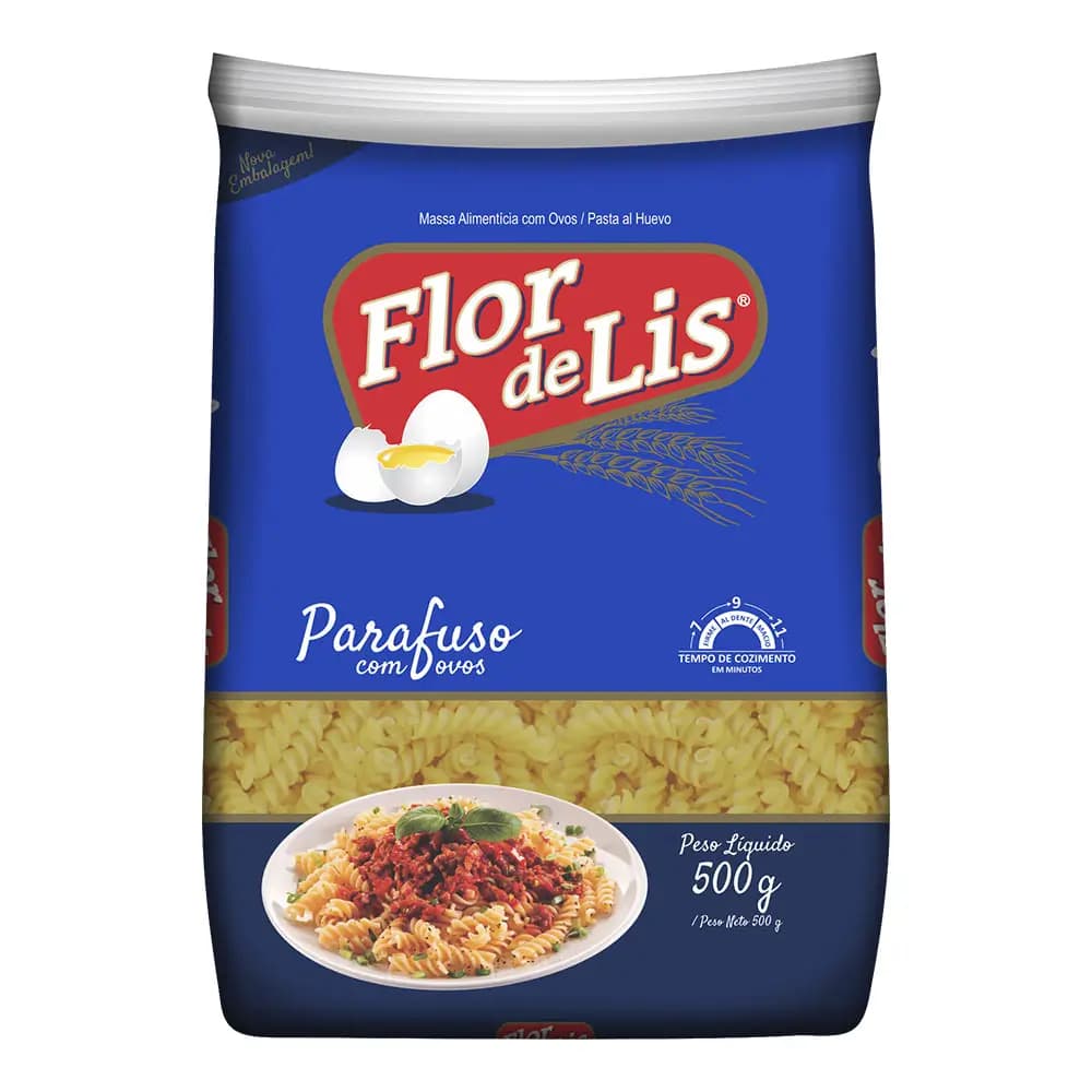 MACARRAO FLOR DE LIS 500G PARAFUSO
