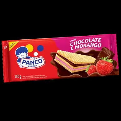 BISCOITO WAFER PANCO 140G CHOC E MORANGO