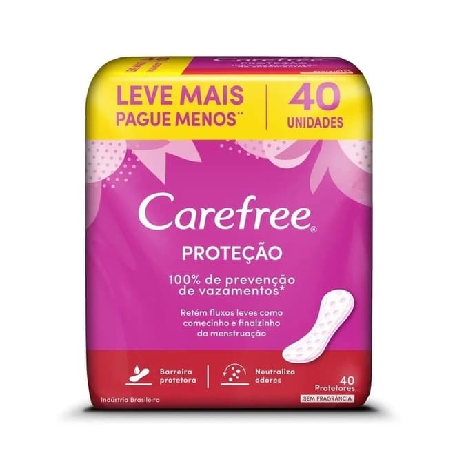 PROTETOR DIARIO CAREFREE SEM PERF 40UN
