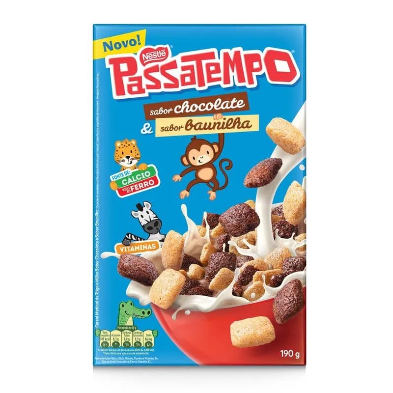 CEREAL NESTLE 190G PASSATEMPO CHOC BAUNILHA