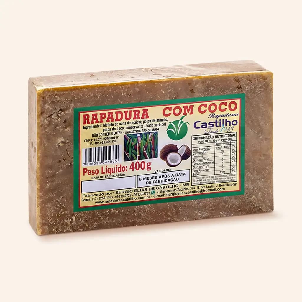 RAPADURA CASTILHO 400G COCO