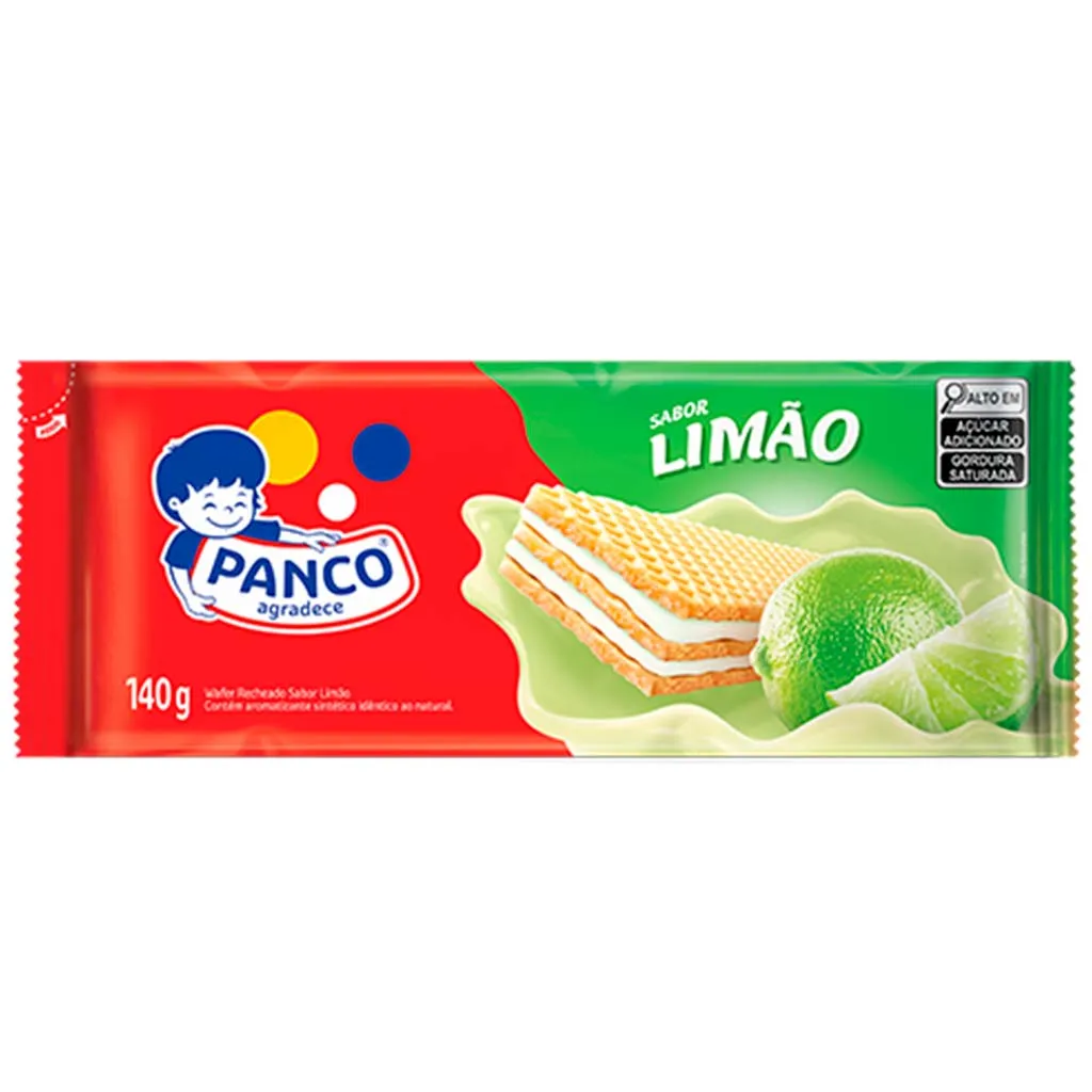 BISCOITO WAFER PANCO 140G LIMAO 