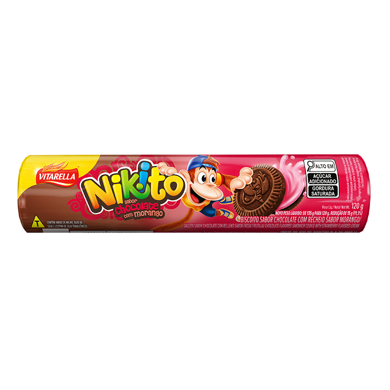 BISC RECH NIKITO 120G CHOC MORANGO