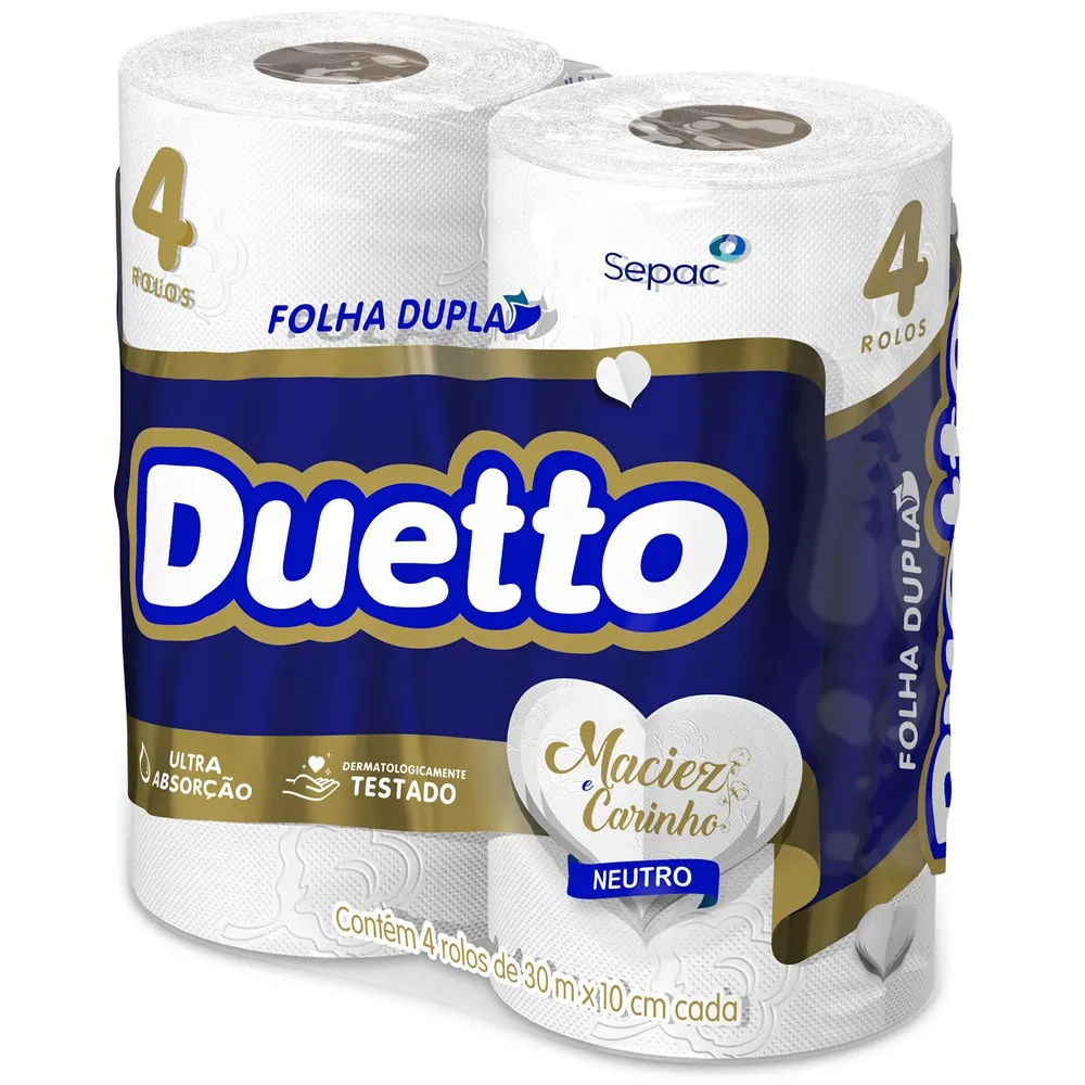 PAPEL HIG DUETTO NEUTRO FD 4X30M
