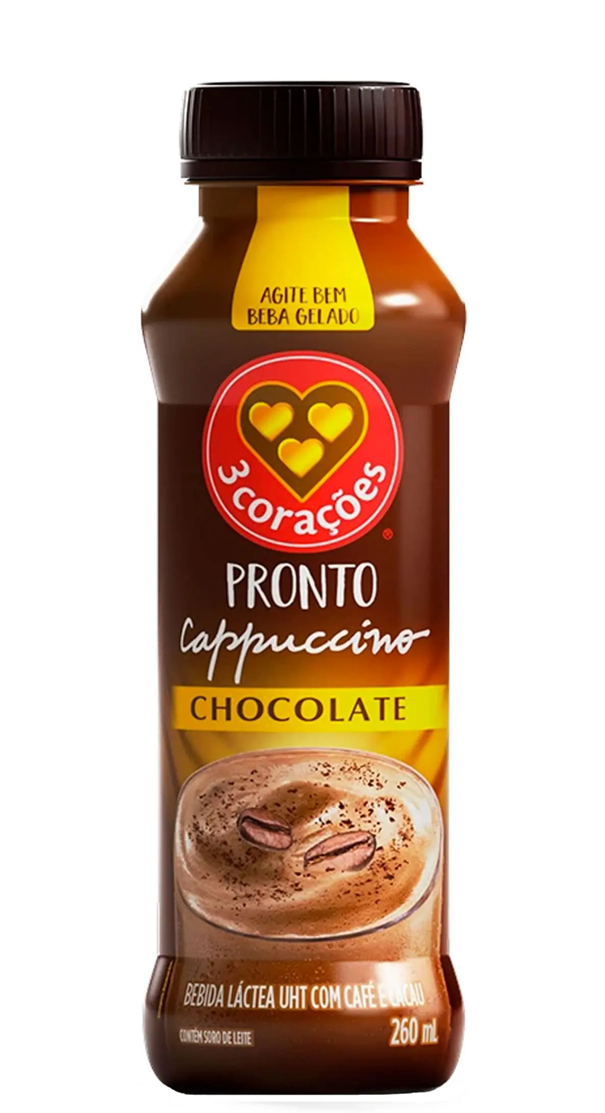 BEB LACTEA 3CORACOES CAPPUCCINO 260ML CHOCOLATE