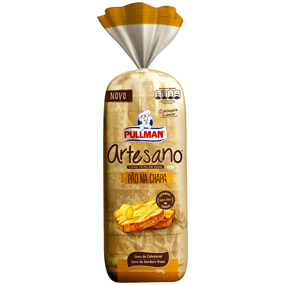 PAO FORMA PULLMAN ARTESANO 500G NA CHAPA