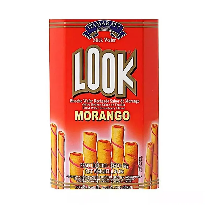 BISCOITO WAFER LOOK 55G MORANGO