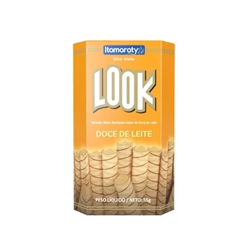 BISCOITO WAFER LOOK 55G DOCE DE LEITE