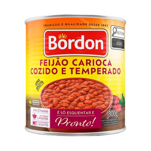 FEIJAO CARIOCA COZIDO BORDON 300G