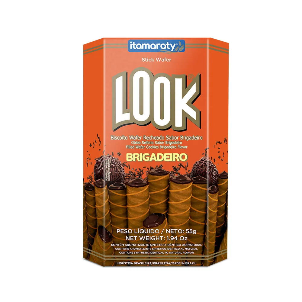 BISCOITO WAFER LOOK 55G BRIGADEIRO