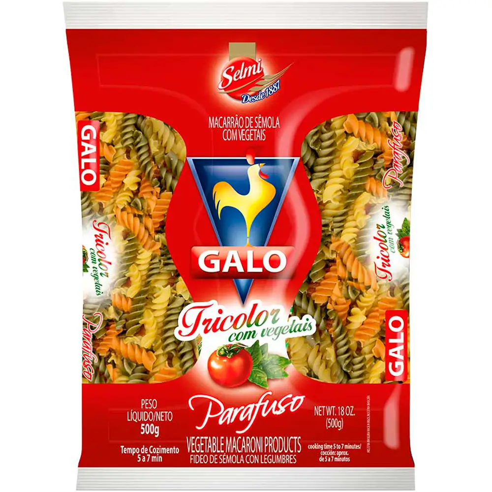 MACARRAO GALO 500G SEMOLA PARAFUSO