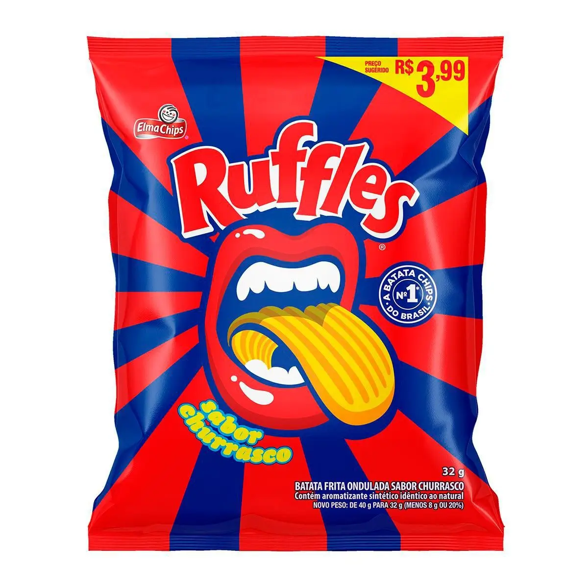 SALG ELMA CHIPS RUFFLES 68G CHURRASCO