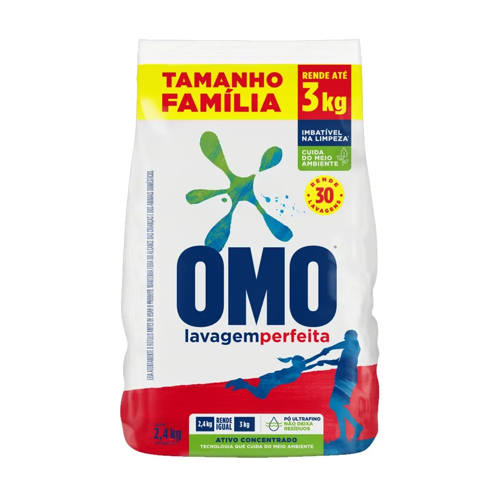 SABAO PO OMO 2,4KG LAVAGEM PERFEITA BAG