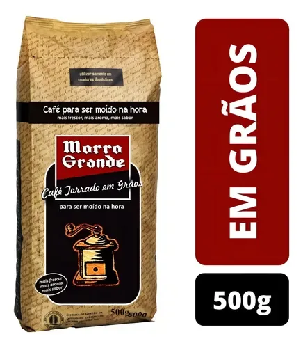 CAFE MORRO GRANDE TORRADO EM GRAOS 500G