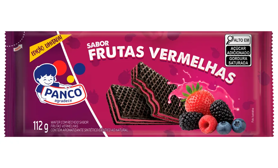 BISCOITO WAFER PANCO 112G FRUTAS VERMELHAS