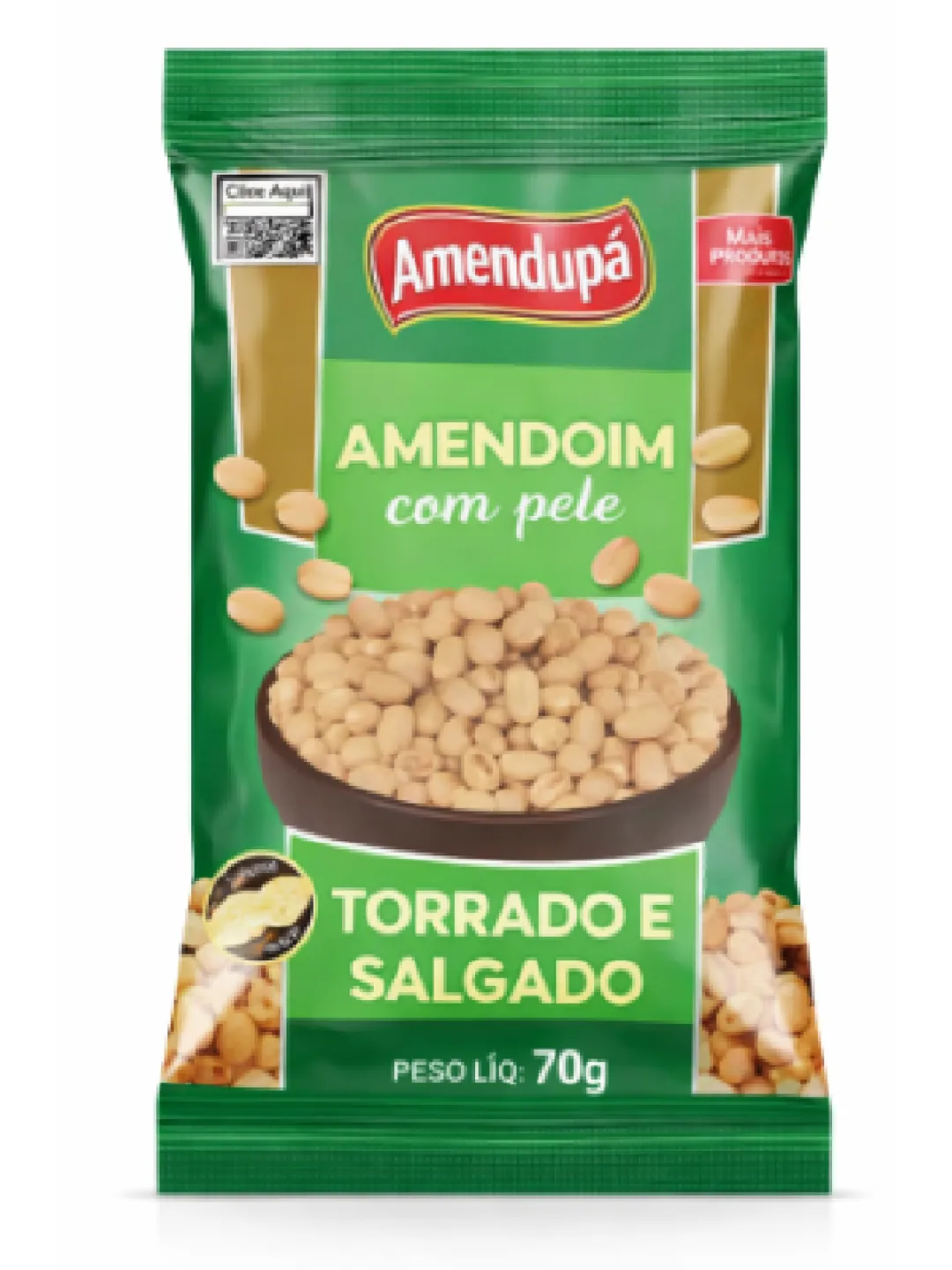 AMENDOIM SEM PELE AMENDOPA 70G TORRADO E SALGADO